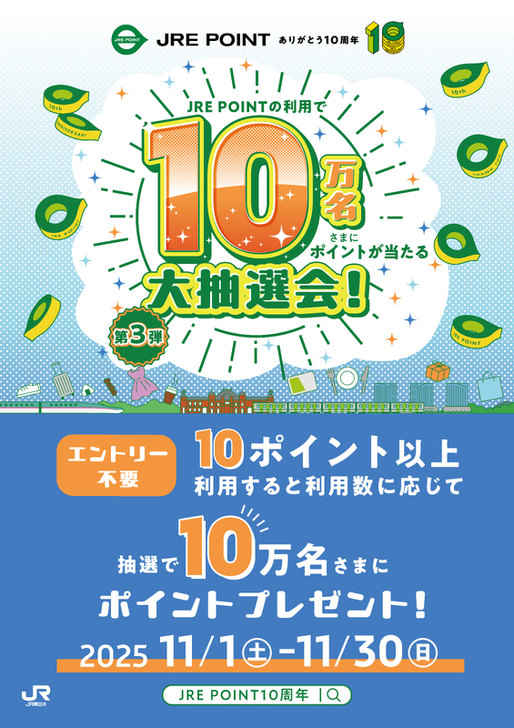 JRE POINT 10周年 第3弾情報!