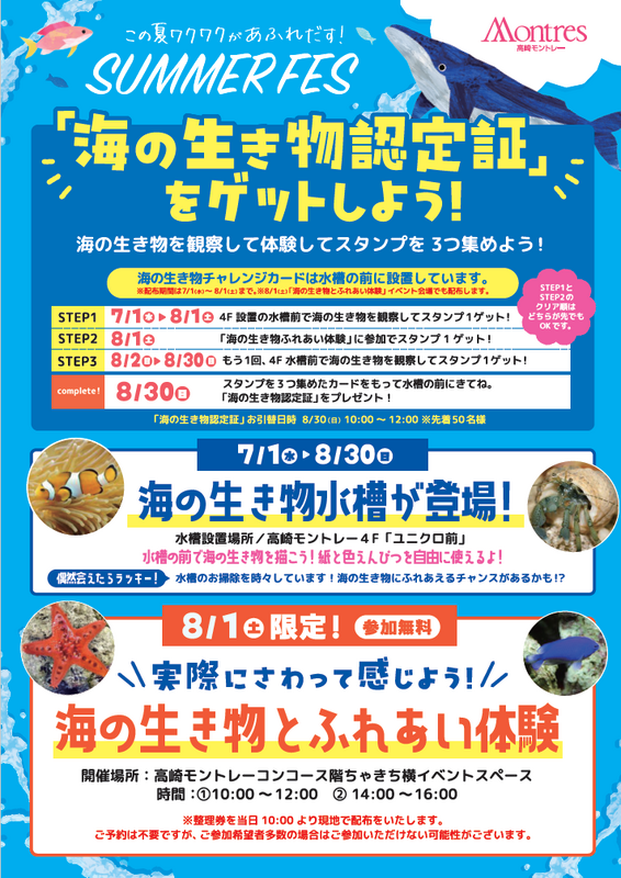 SUMMER FES　～「海の生き物認定証」をゲットしよう！～