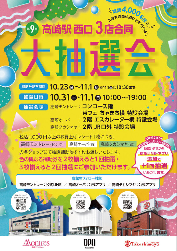第9回 高崎駅西口3店合同大抽選会
