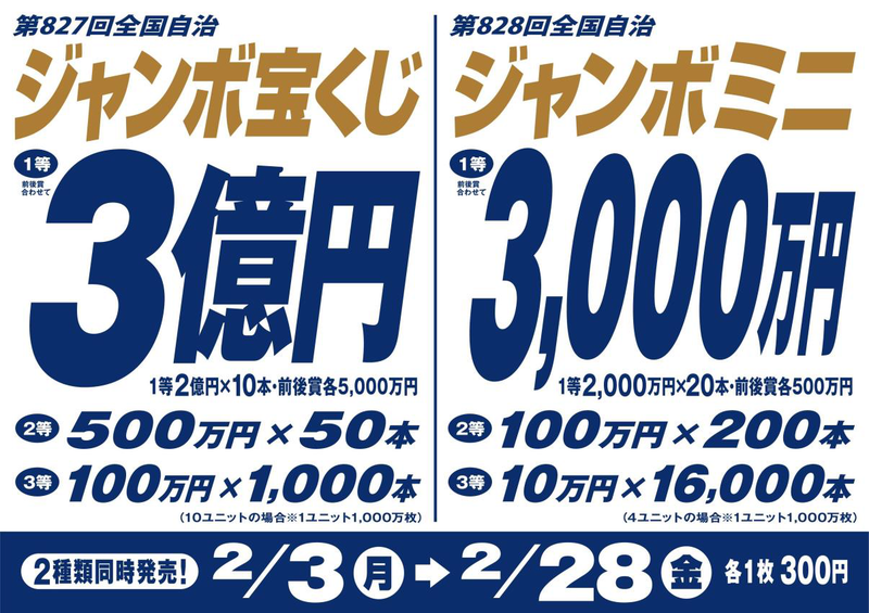 ジャンボ宝くじ同時販売!