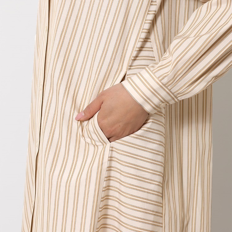 ストライプで軽やかに◎羽織りとしても可愛いシャツワンピース